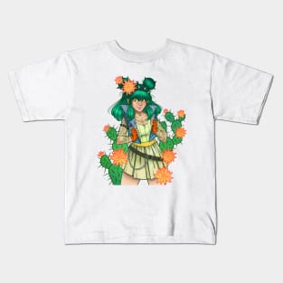 Cactus Flowers with Body Art Kids T-Shirt